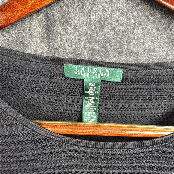 Ralph Lauren black Ribbed Sheath Dress Casual 3/4 Sleeve - Picture 2 of 5